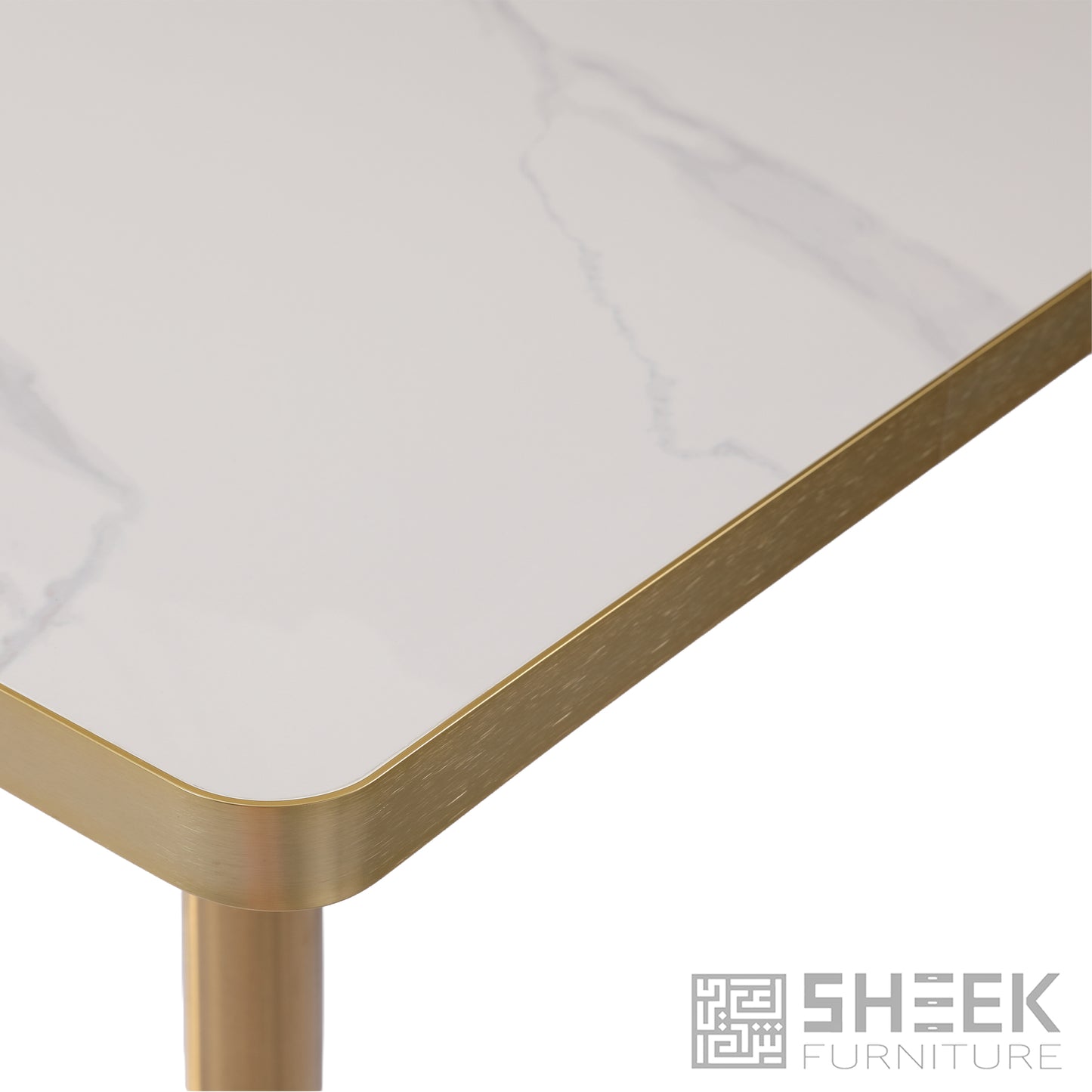 Rhea Dining Table – Calacatta White Sintered Stone - 48 x 30