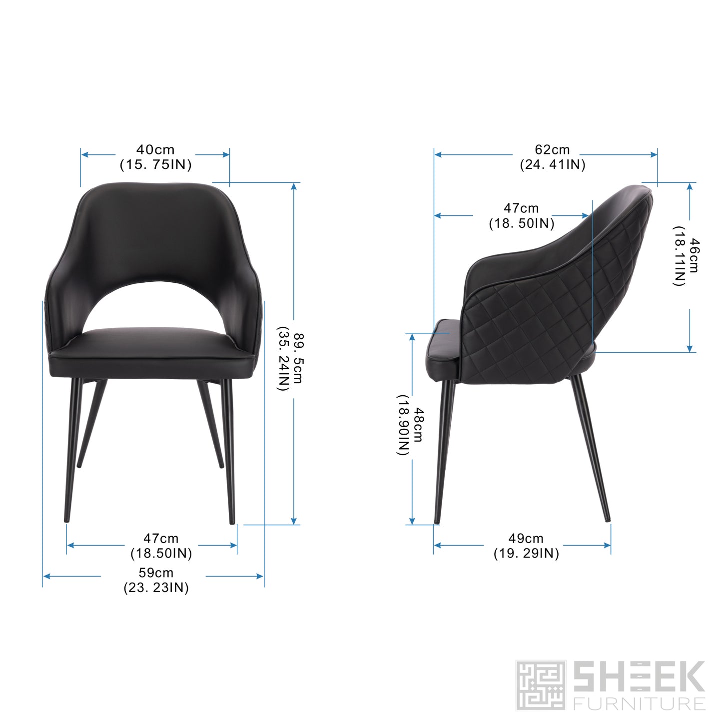Ares Dining Chair – Midnight Black