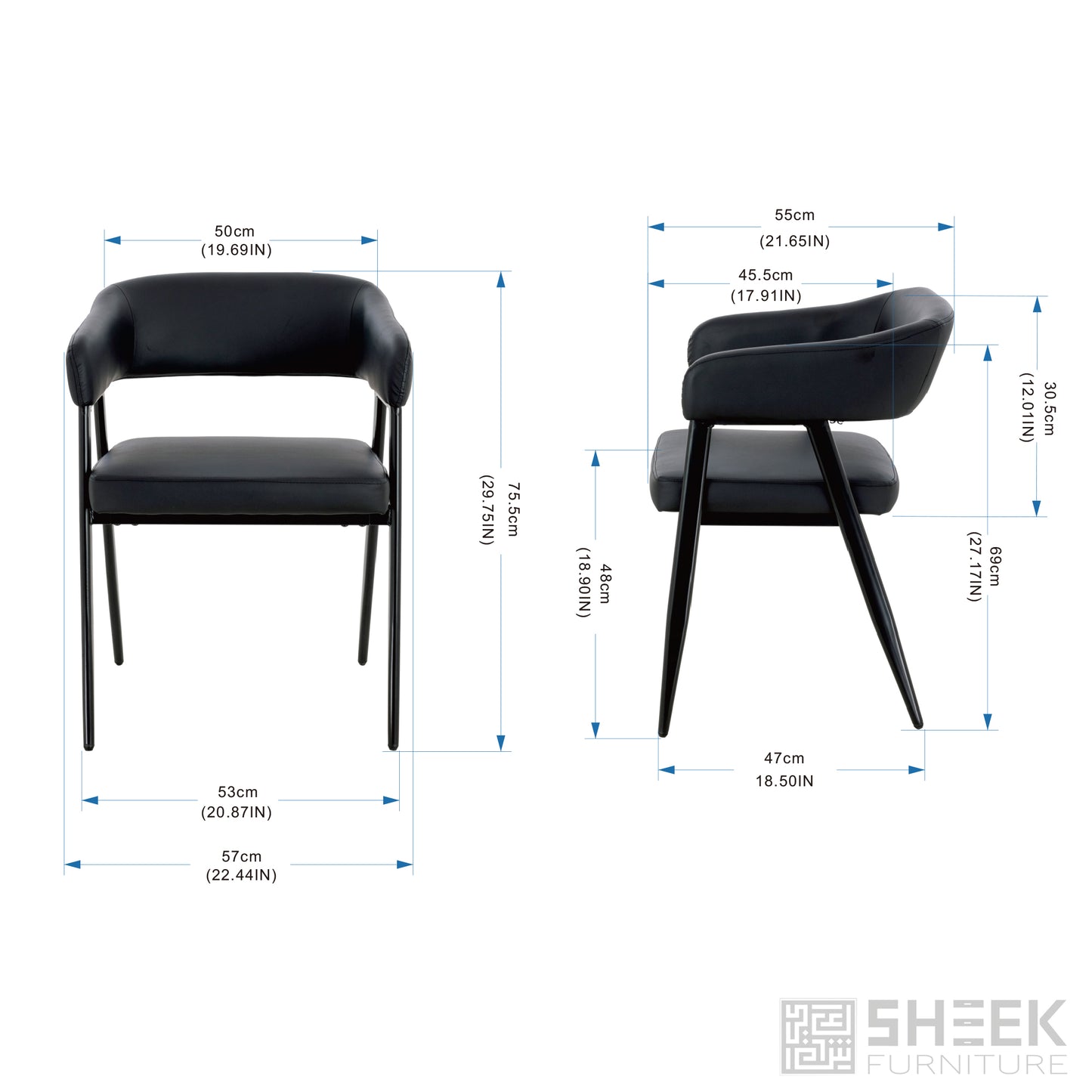 Hestia Barrel Chair – Midnight Black