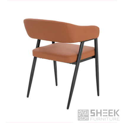 Hestia Barrel Chair – Rust Brown