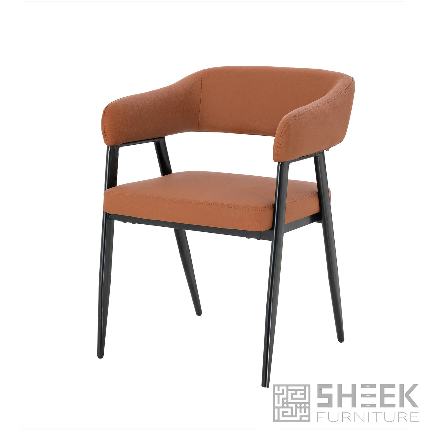 Hestia Barrel Chair – Rust Brown
