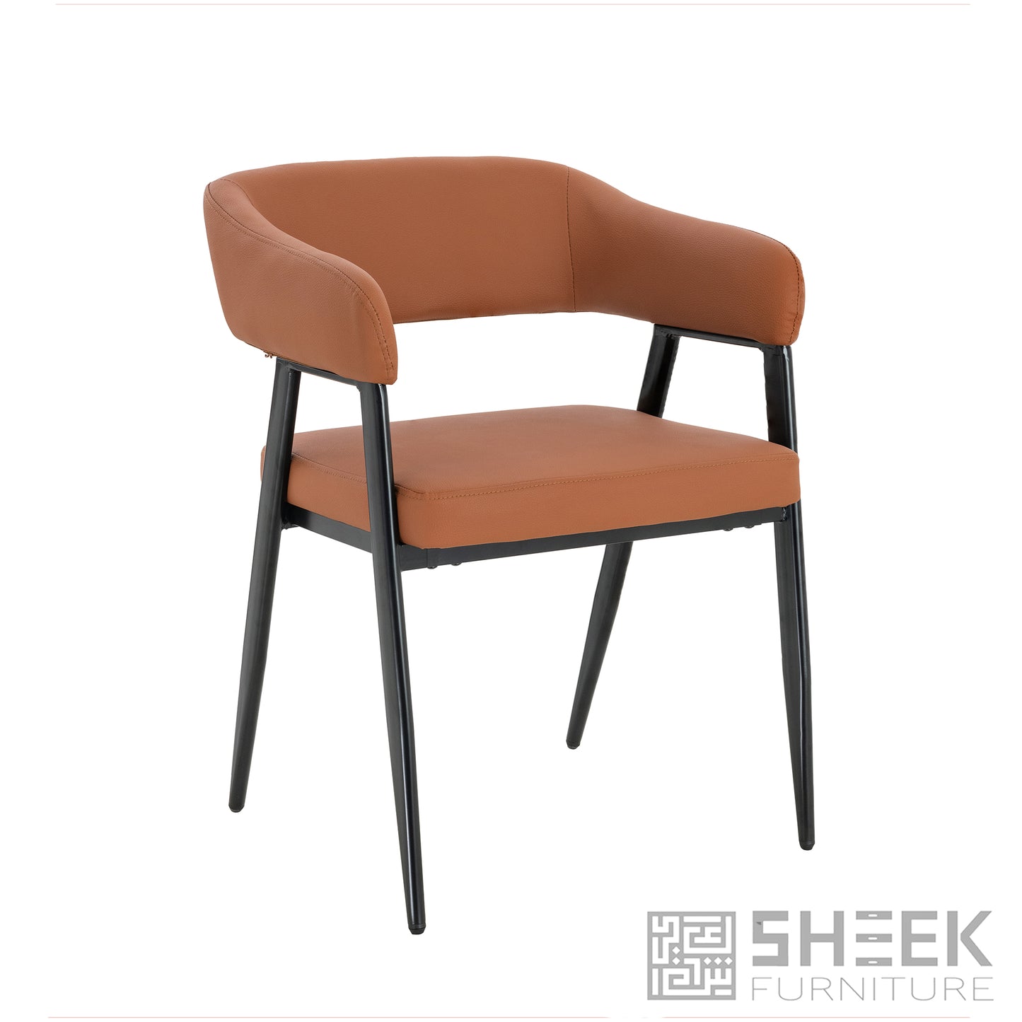 Hestia Barrel Chair – Rust Brown