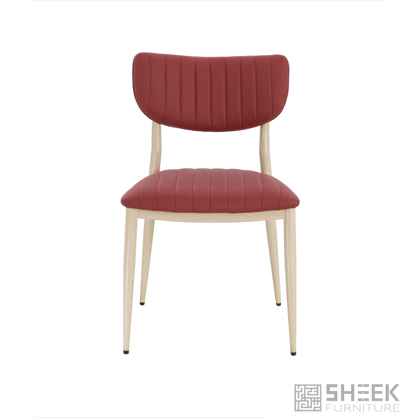 Atlas Stack Chair – Wine Red on Oak