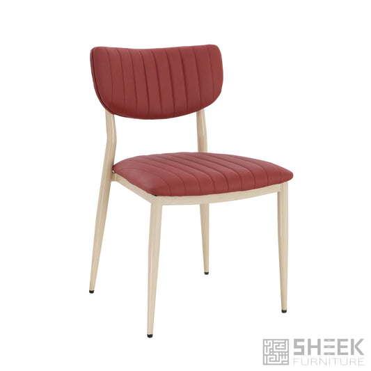 Atlas Stack Chair – Wine Red on Oak