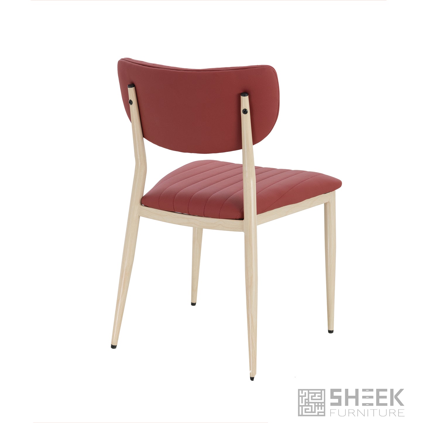 Atlas Stack Chair – Wine Red on Oak