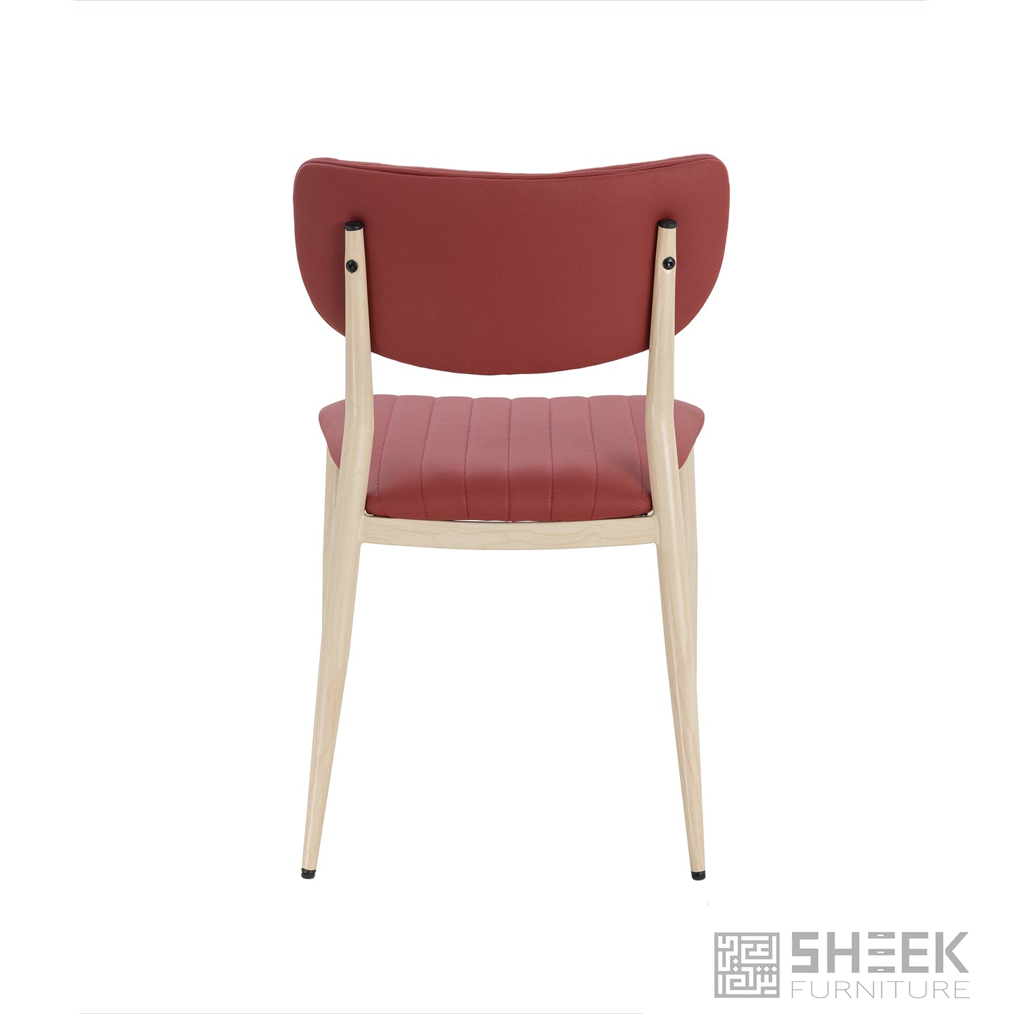Atlas Stack Chair – Wine Red on Oak