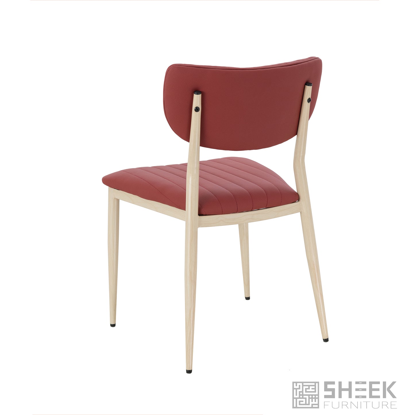 Atlas Stack Chair – Wine Red on Oak