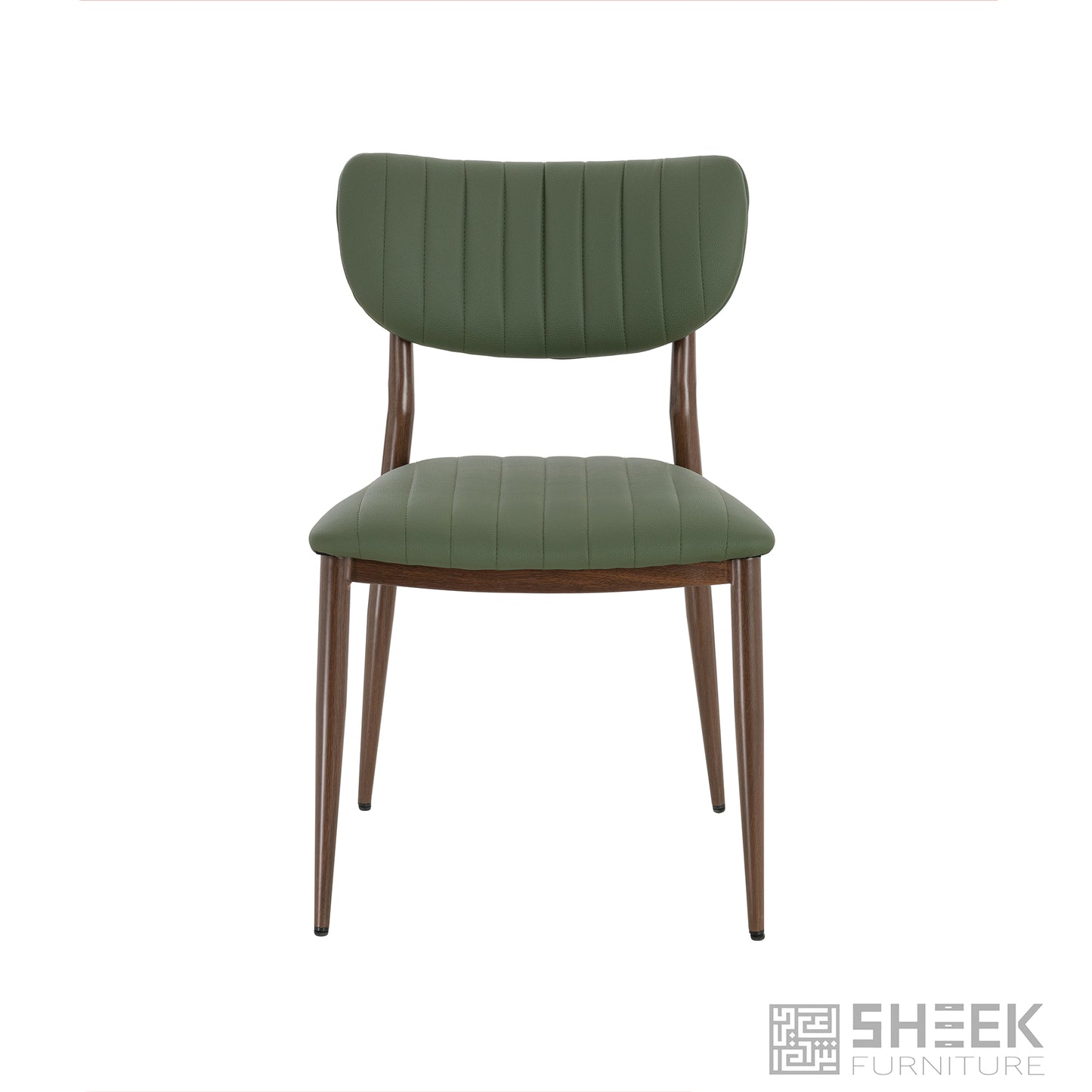 Atlas Stack Chair – Olive Green on Walnut