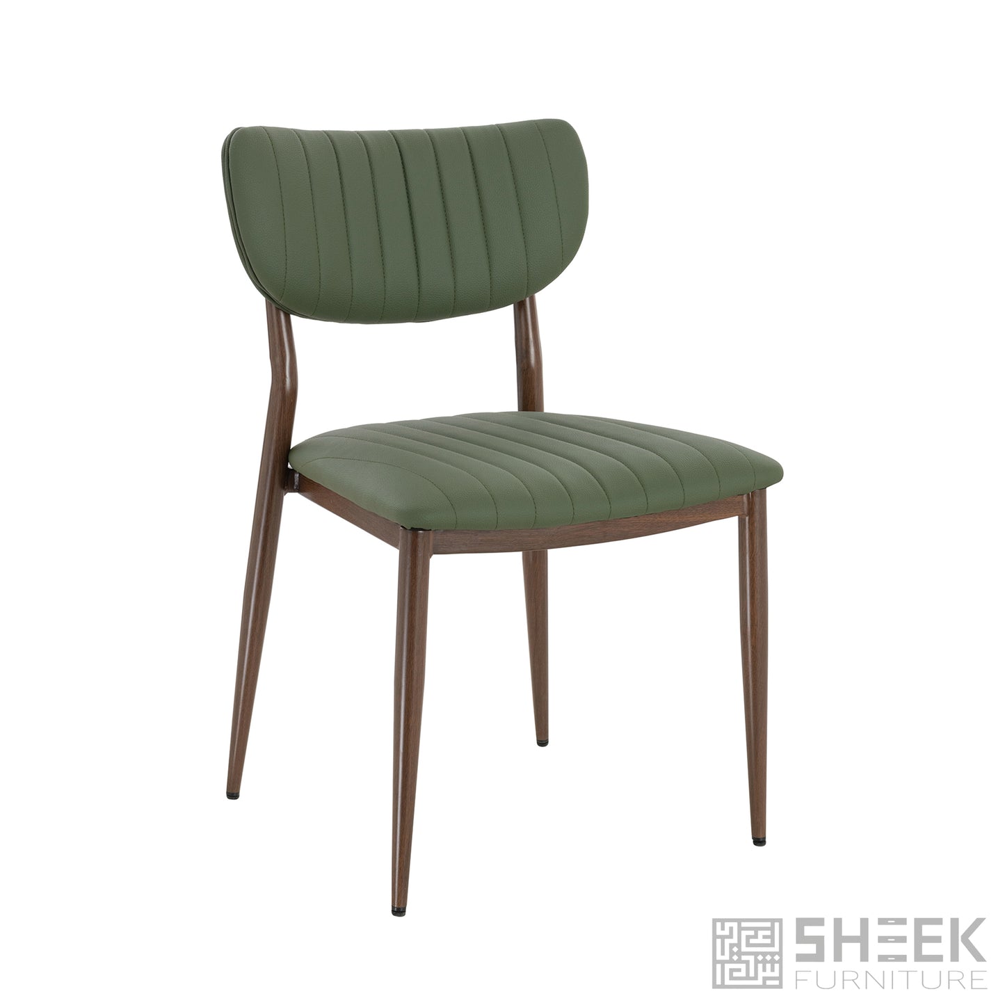 Atlas Stack Chair – Olive Green on Walnut