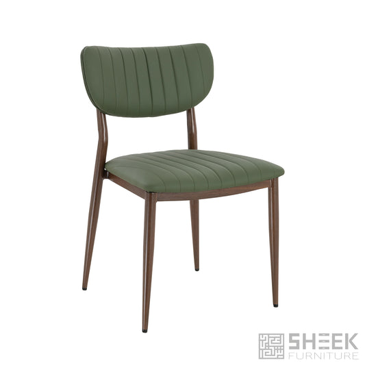 Atlas Stack Chair – Olive Green on Walnut