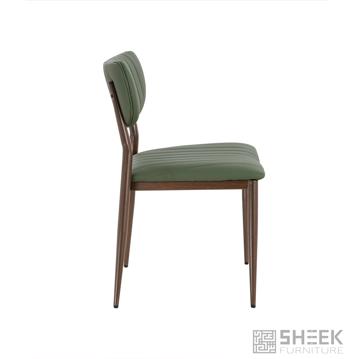 Atlas Stack Chair – Olive Green on Walnut