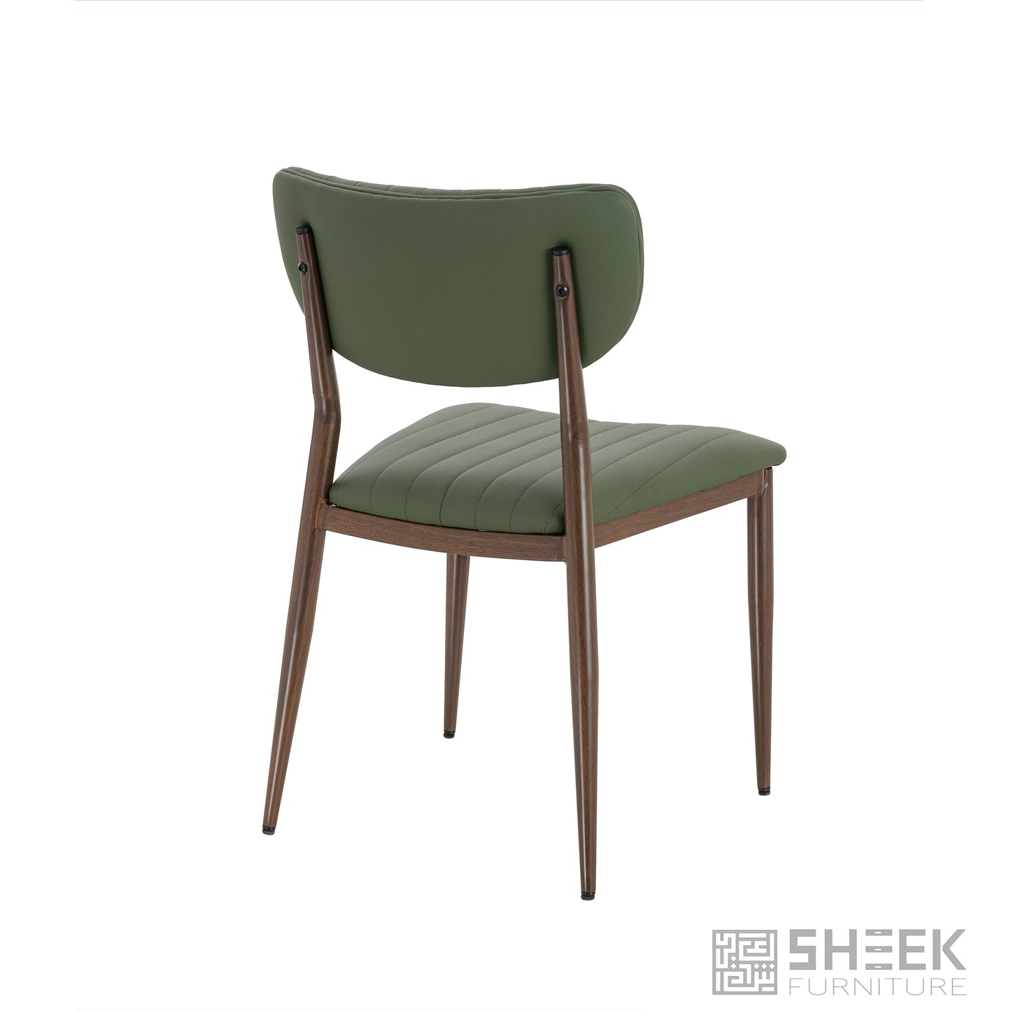 Atlas Stack Chair – Olive Green on Walnut