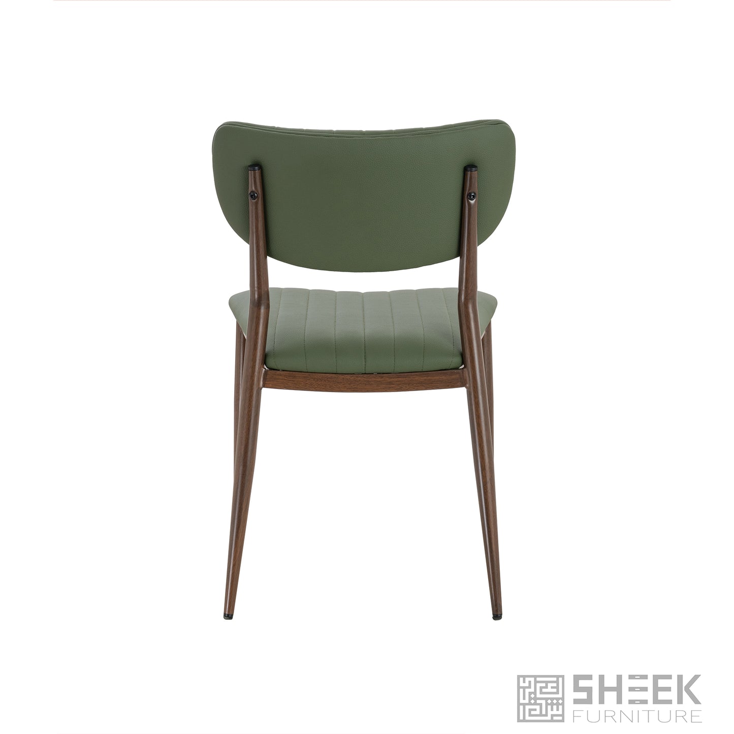Atlas Stack Chair – Olive Green on Walnut