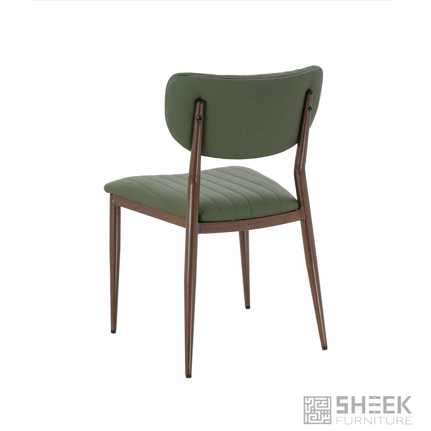 Atlas Stack Chair – Olive Green on Walnut