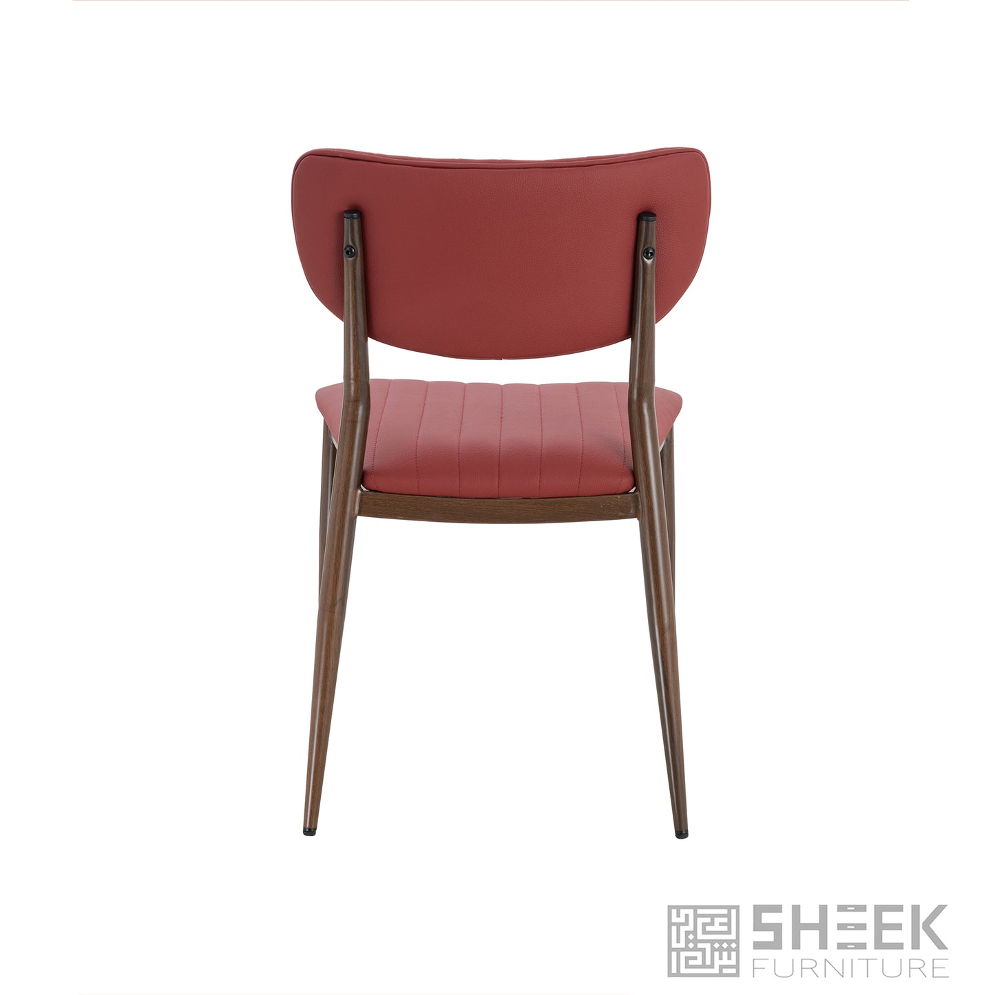 Atlas Stack Chair – Wine Red on Walnut