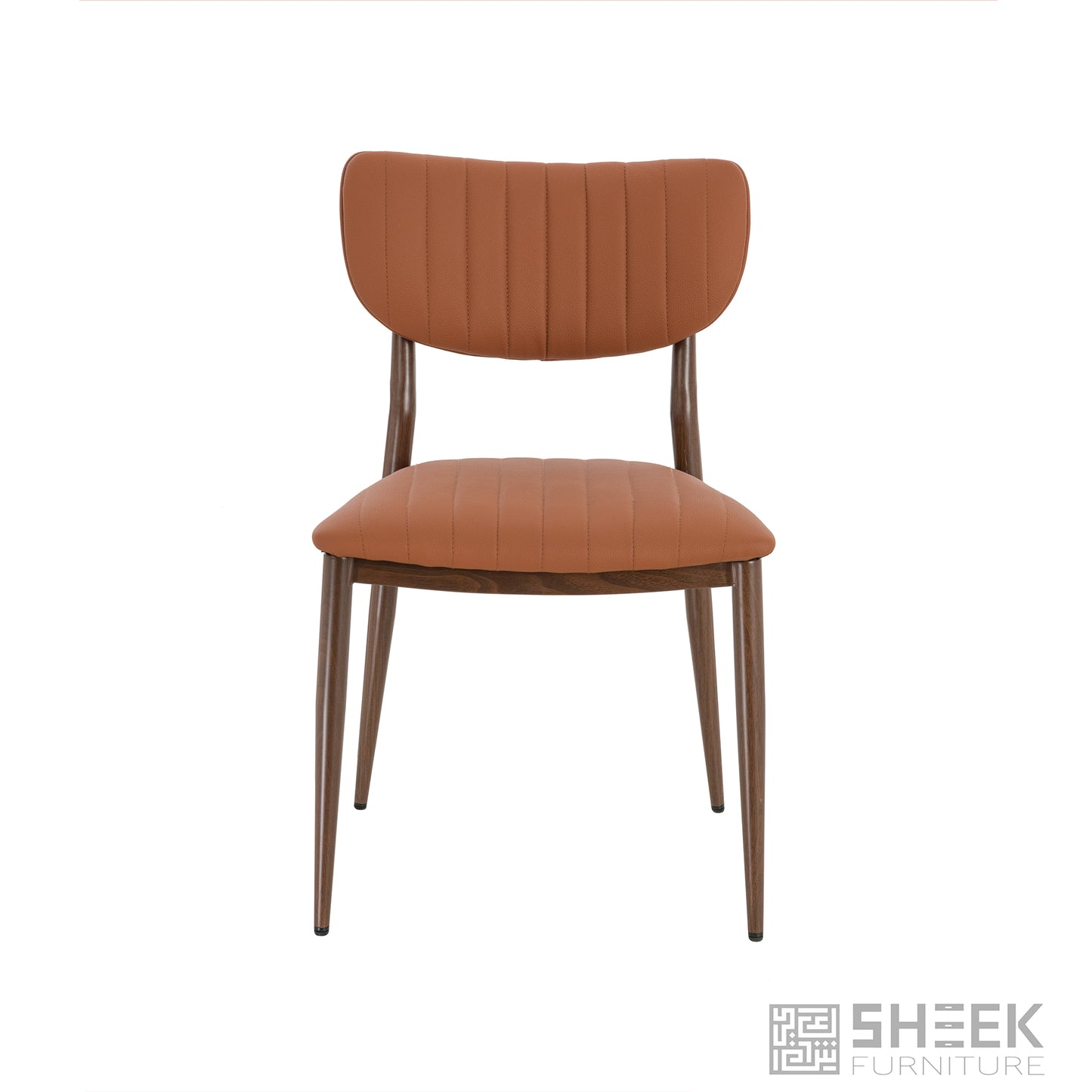 Atlas Stack Chair – Rust Brown on Walnut