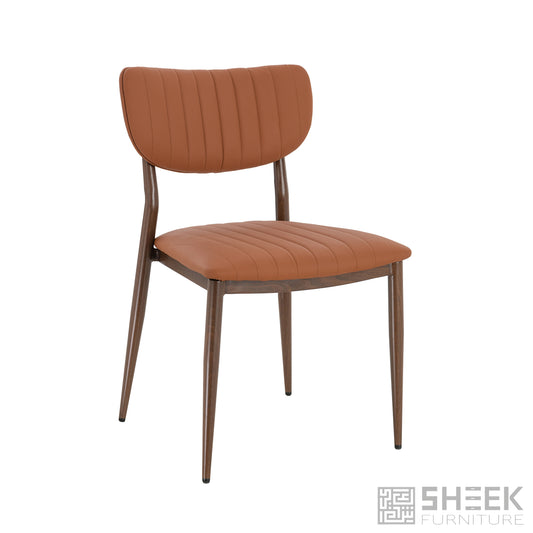 Atlas Stack Chair – Rust Brown on Walnut