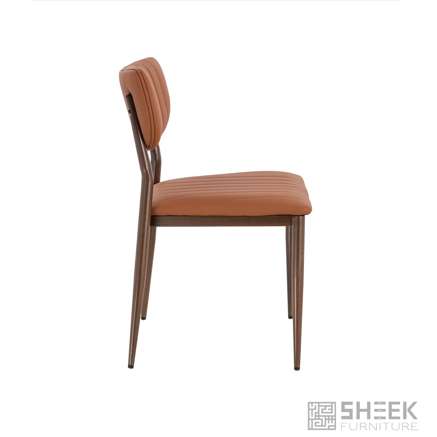 Atlas Stack Chair – Rust Brown on Walnut