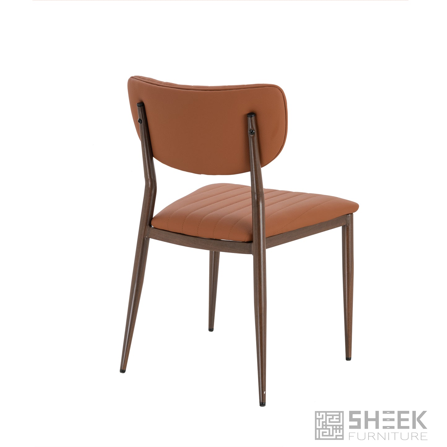 Atlas Stack Chair – Rust Brown on Walnut