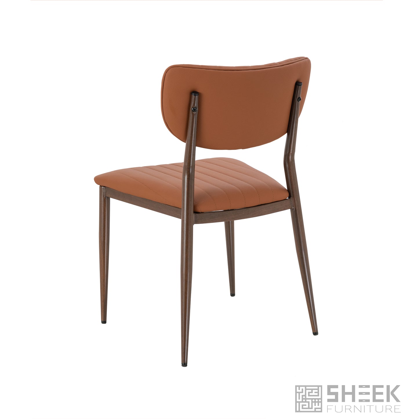 Atlas Stack Chair – Rust Brown on Walnut
