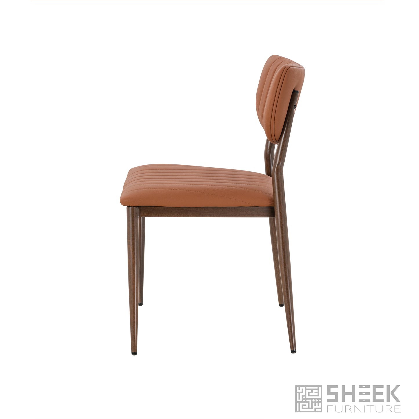 Atlas Stack Chair – Rust Brown on Walnut