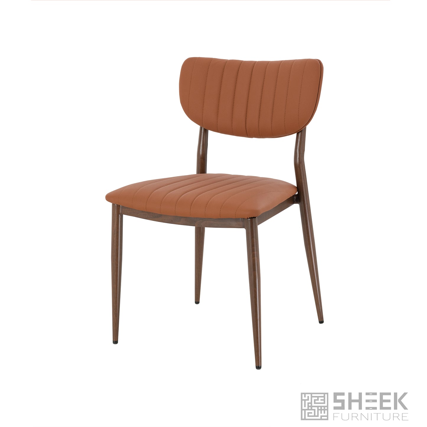Atlas Stack Chair – Rust Brown on Walnut