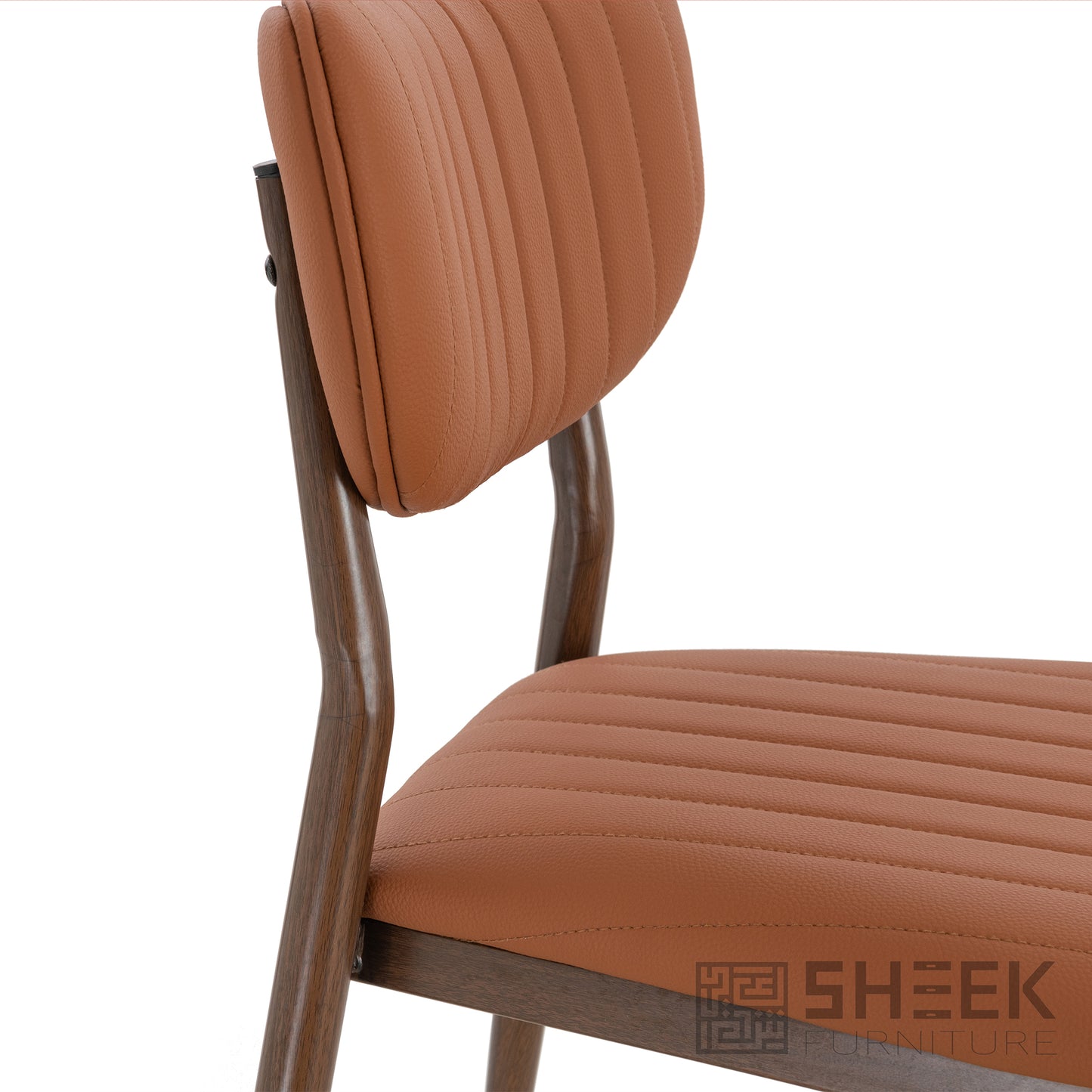 Atlas Stack Chair – Rust Brown on Walnut