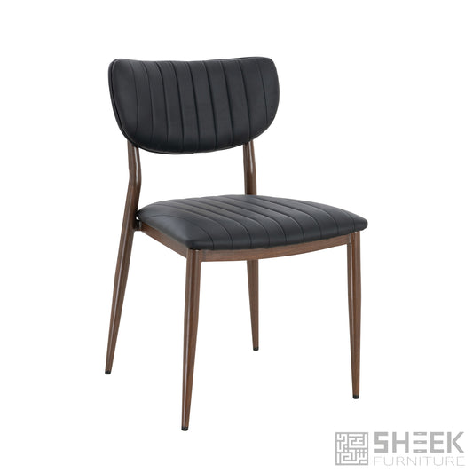 Atlas Stack Chair – Midnight Black on Walnut