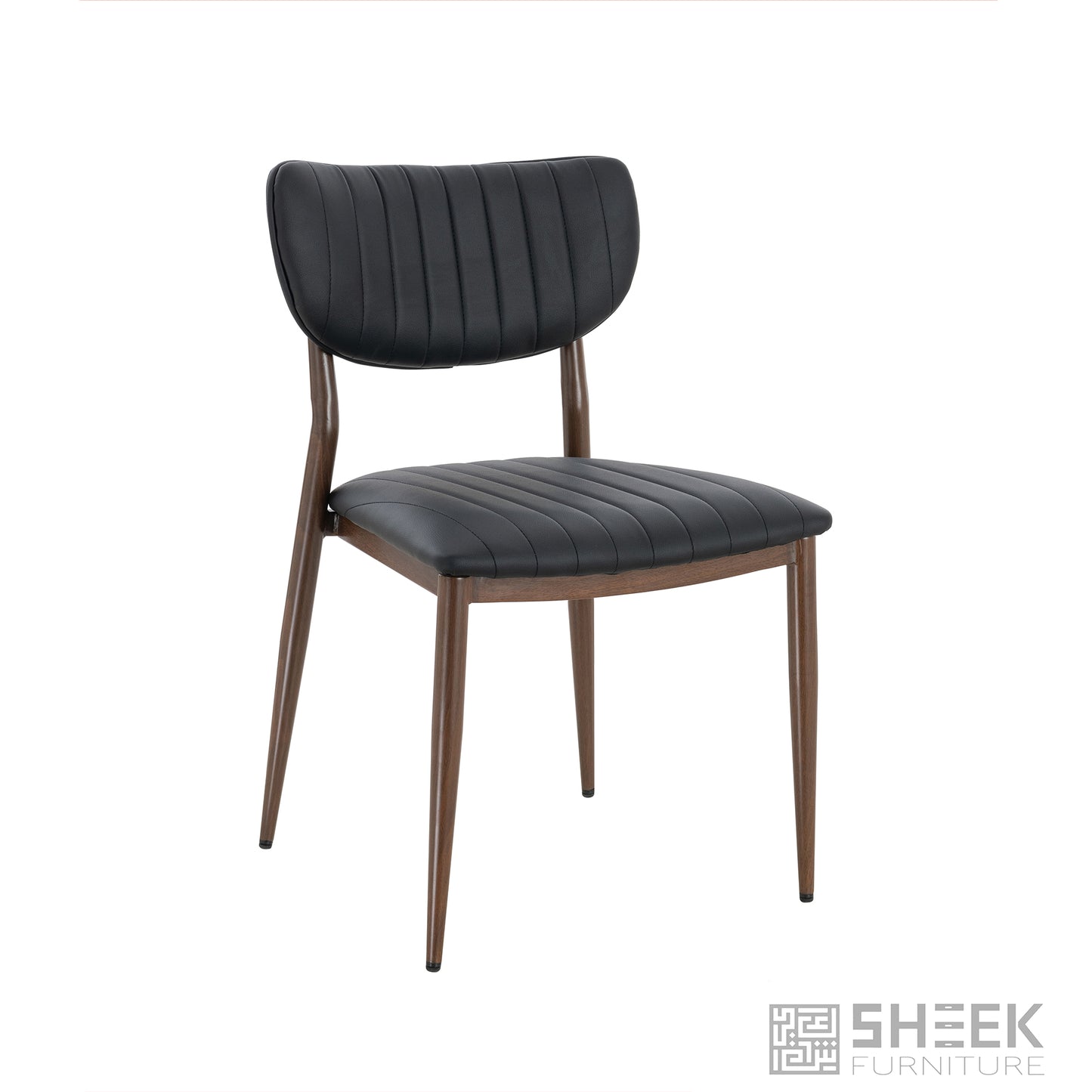Atlas Stack Chair – Midnight Black on Walnut