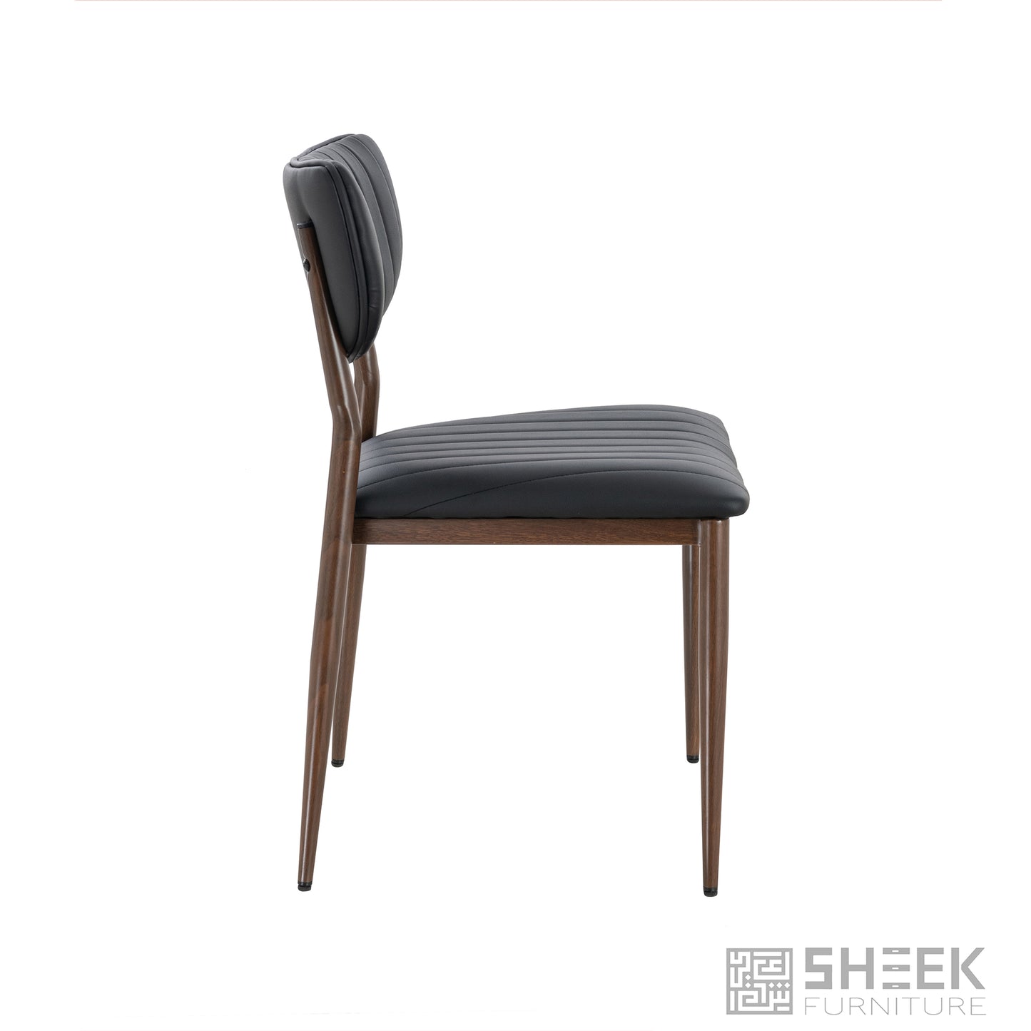 Atlas Stack Chair – Midnight Black on Walnut