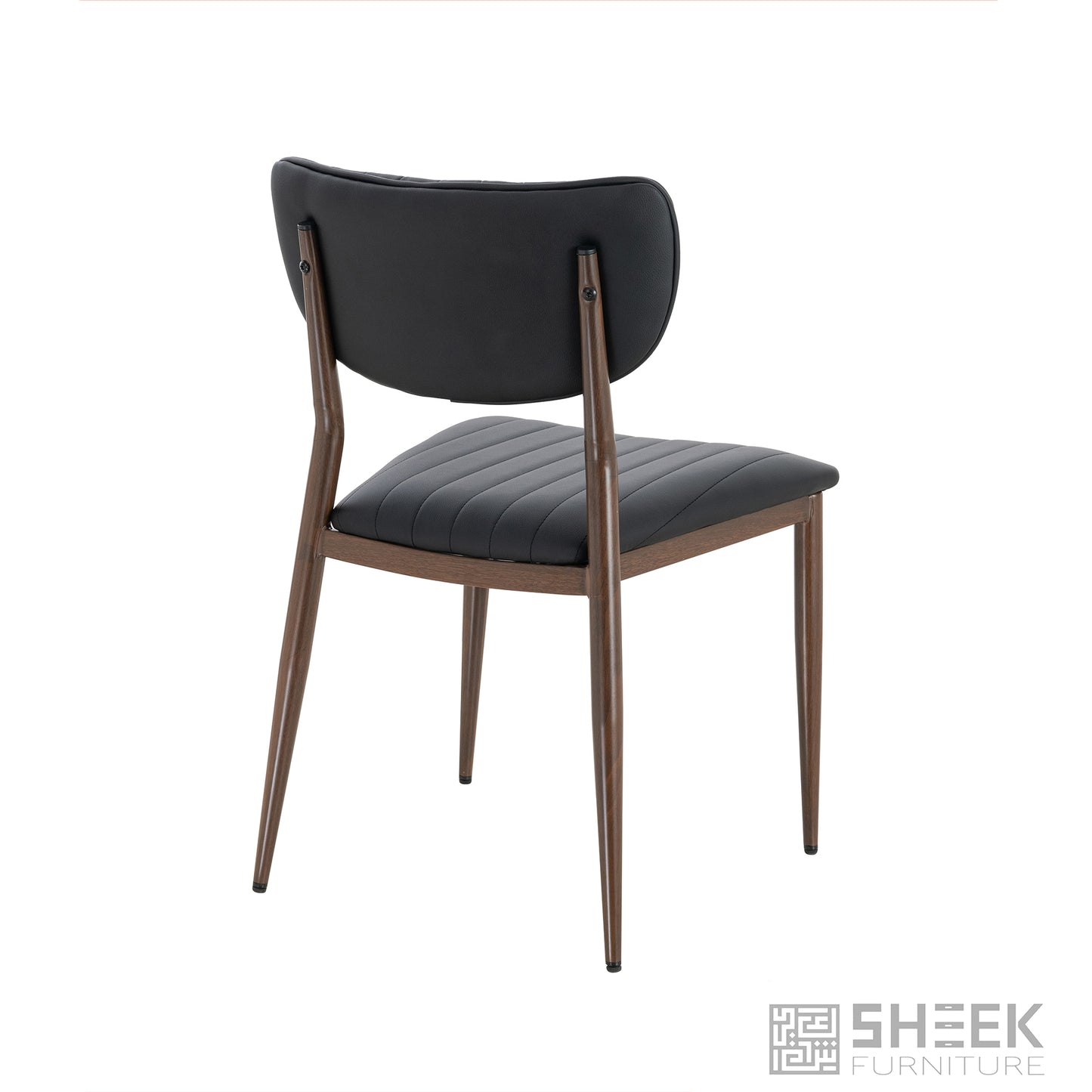 Atlas Stack Chair – Midnight Black on Walnut