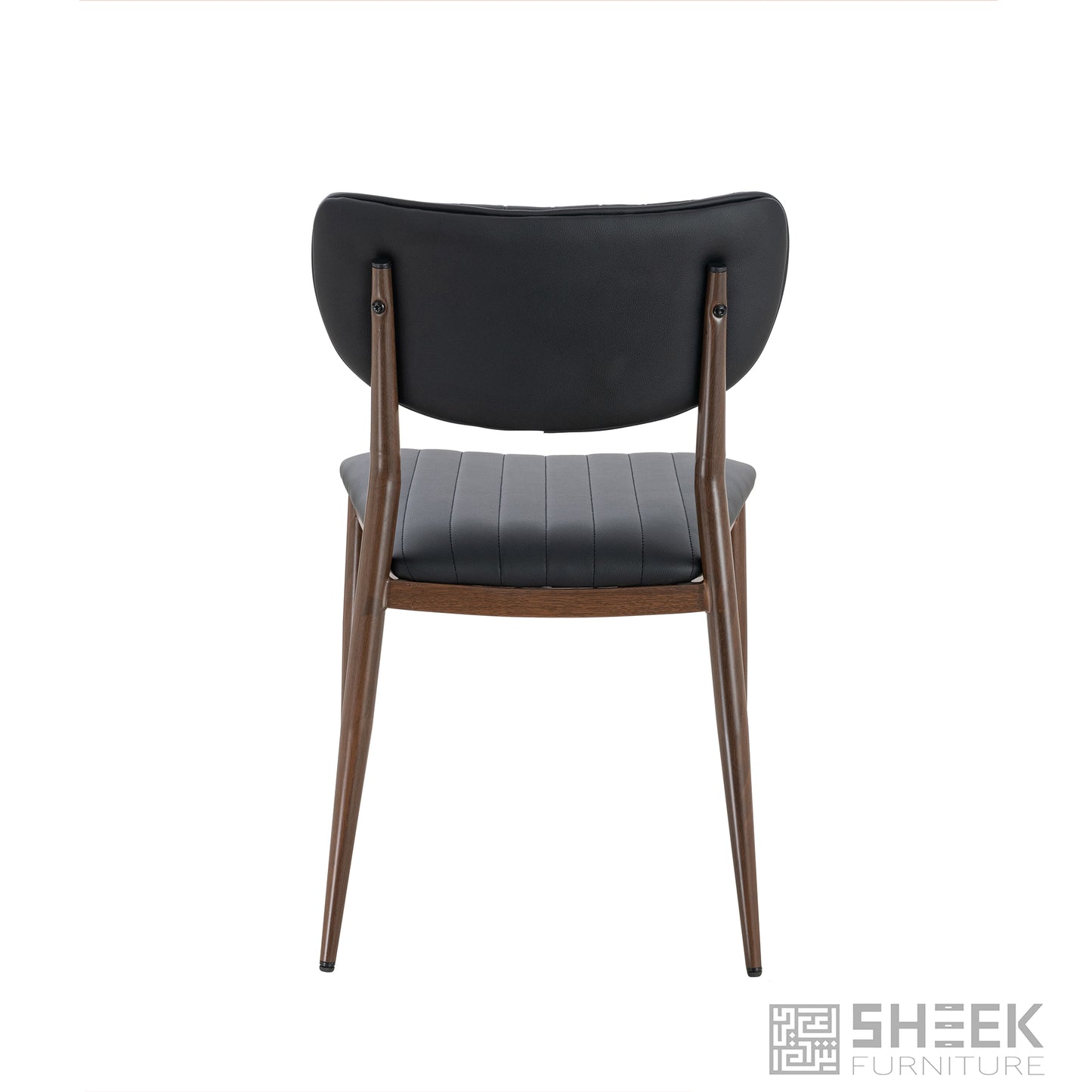 Atlas Stack Chair – Midnight Black on Walnut