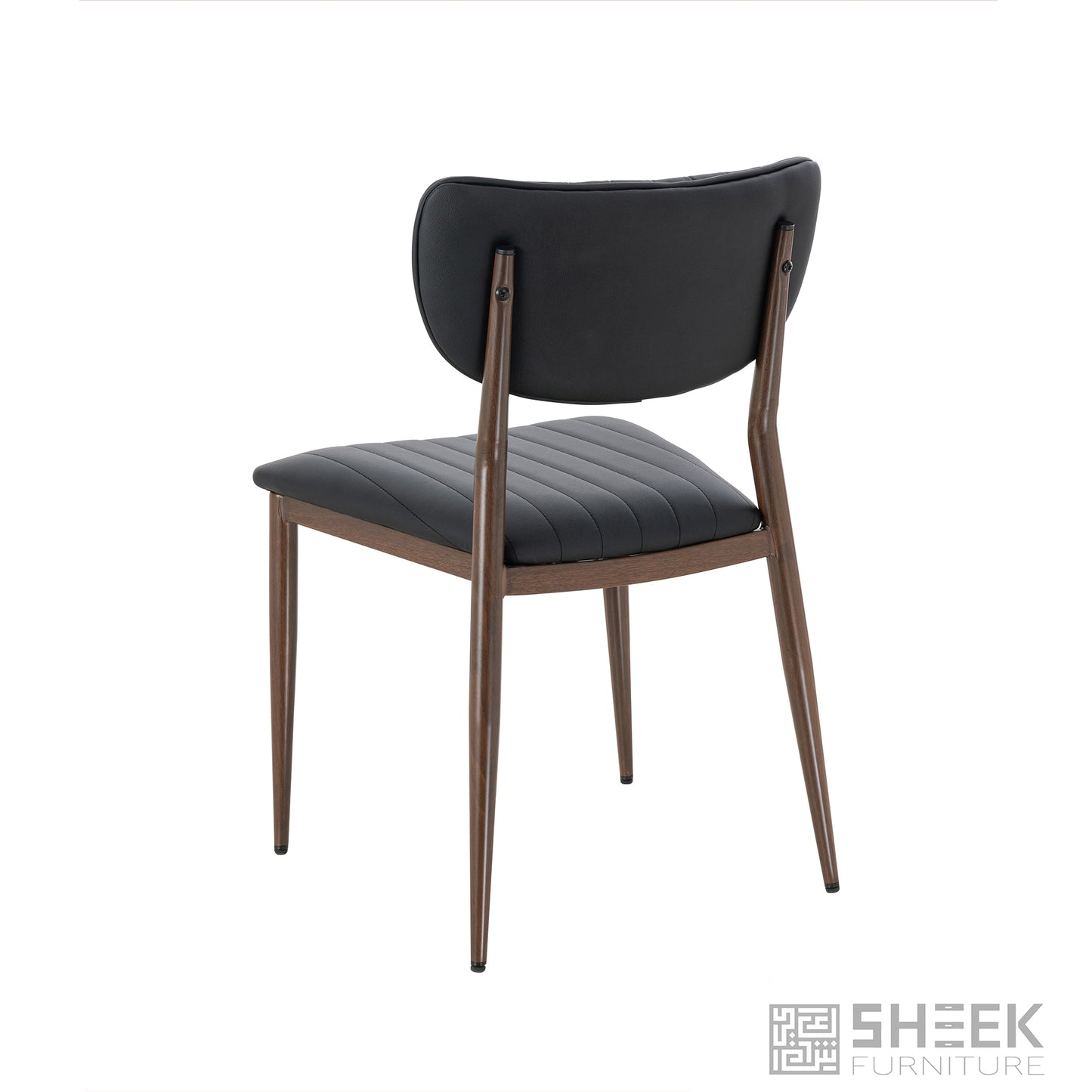 Atlas Stack Chair – Midnight Black on Walnut