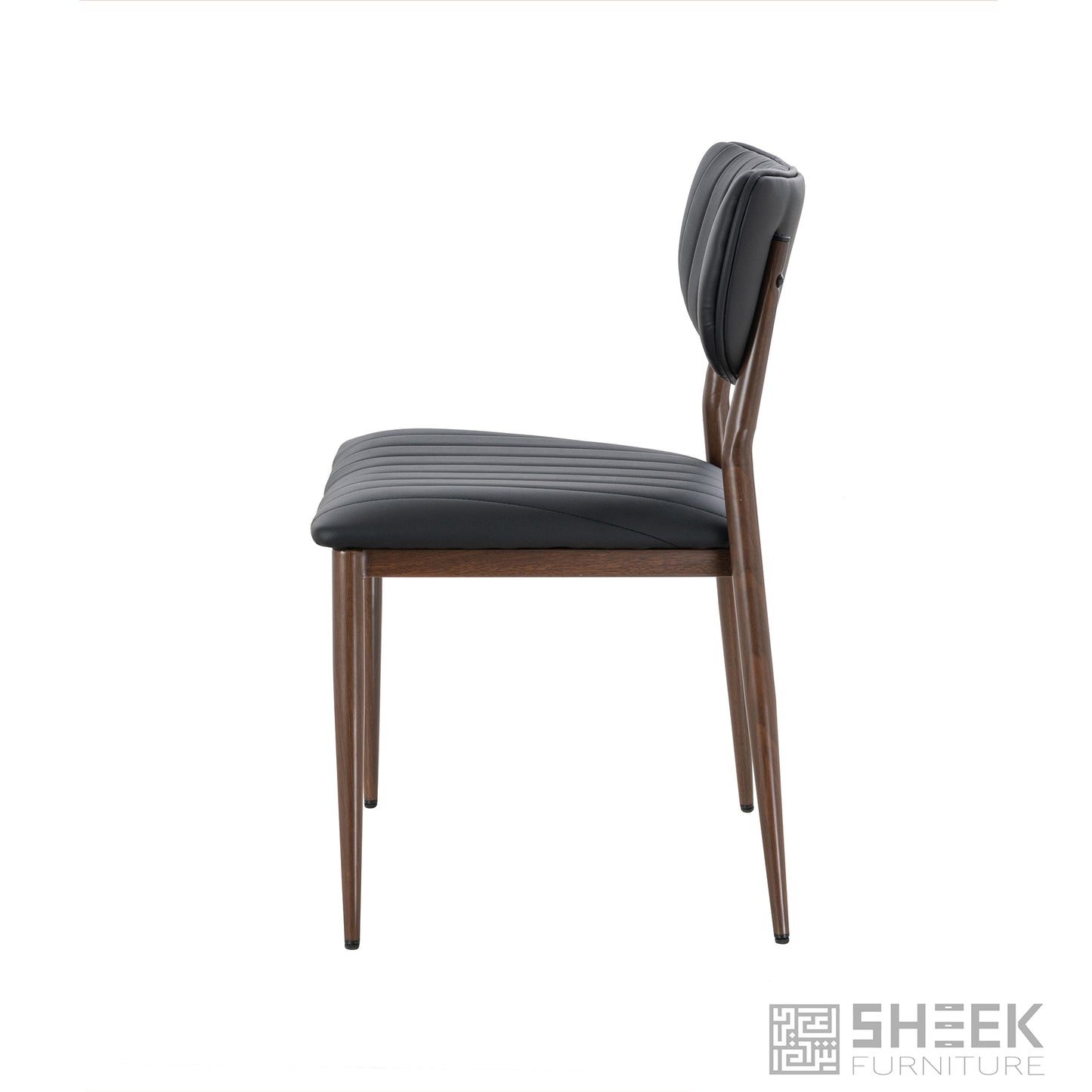 Atlas Stack Chair – Midnight Black on Walnut