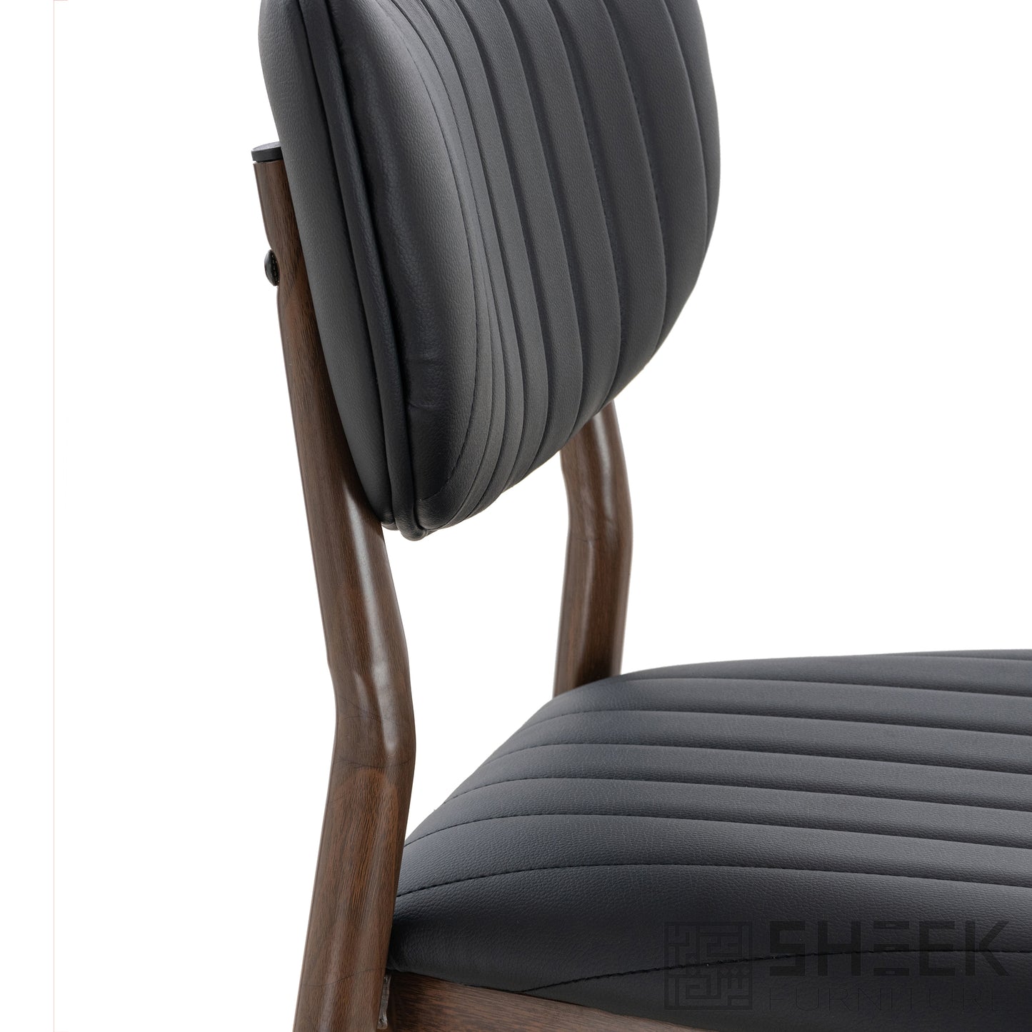 Atlas Stack Chair – Midnight Black on Walnut