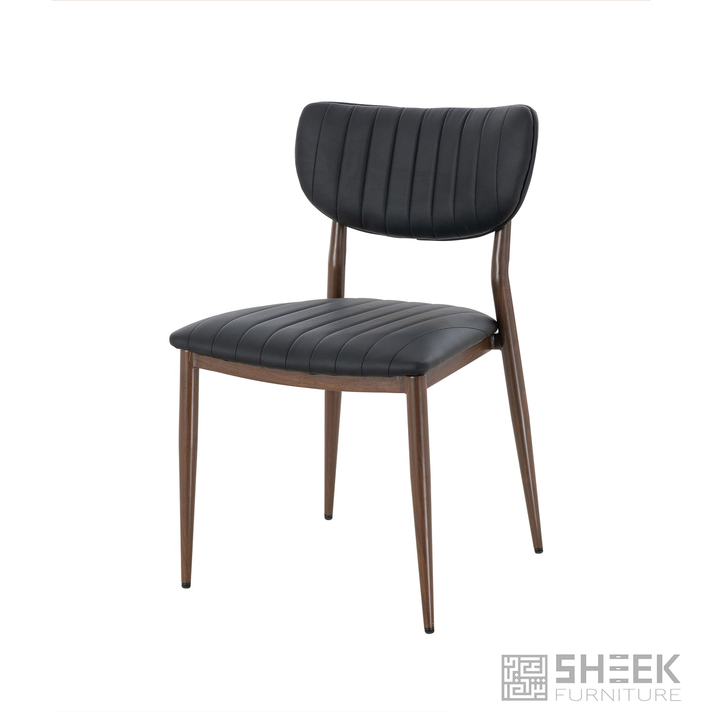 Atlas Stack Chair – Midnight Black on Walnut