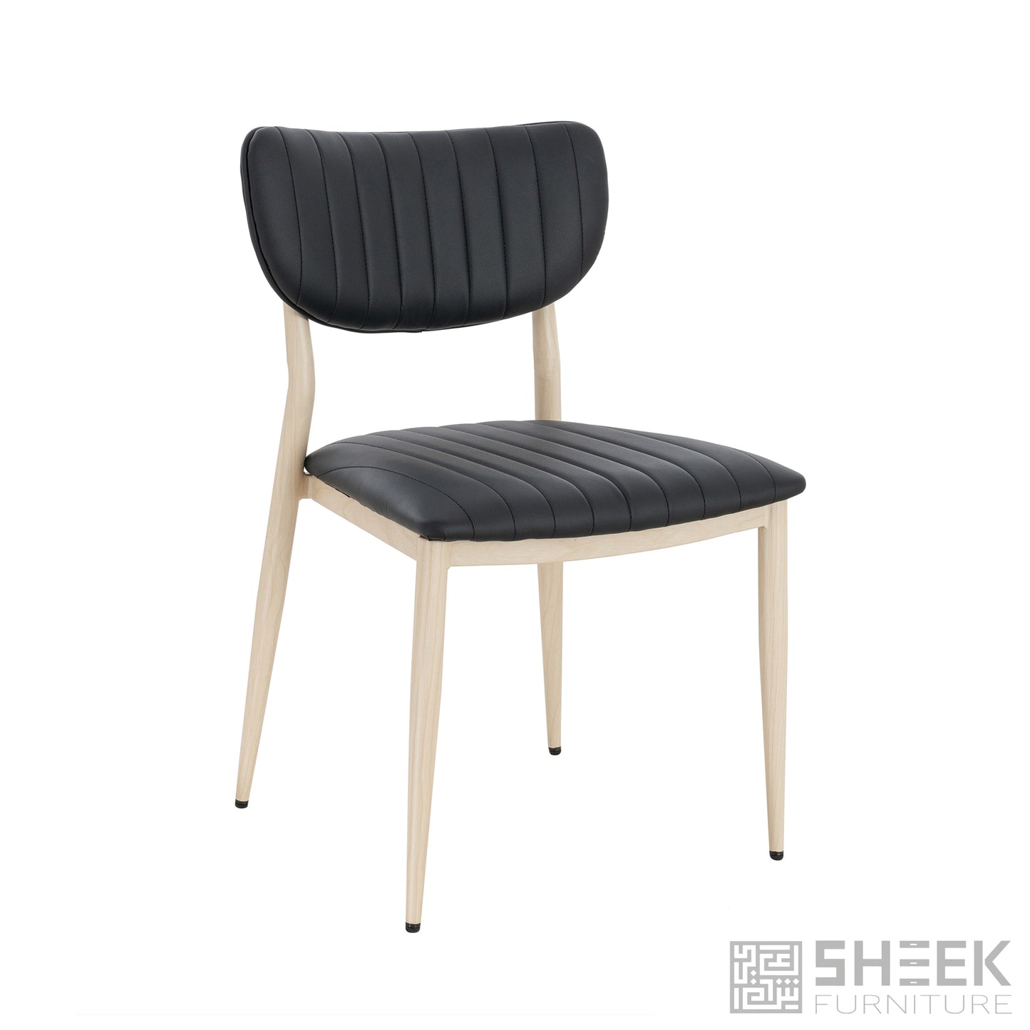 Atlas Stack Chair – Midnight Black on Oak