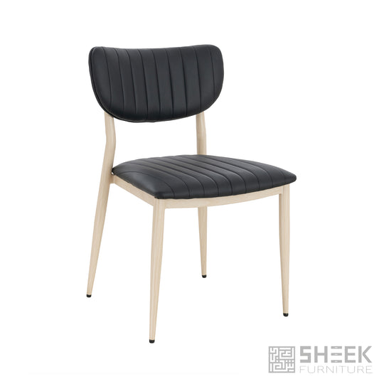 Atlas Stack Chair – Midnight Black on Oak