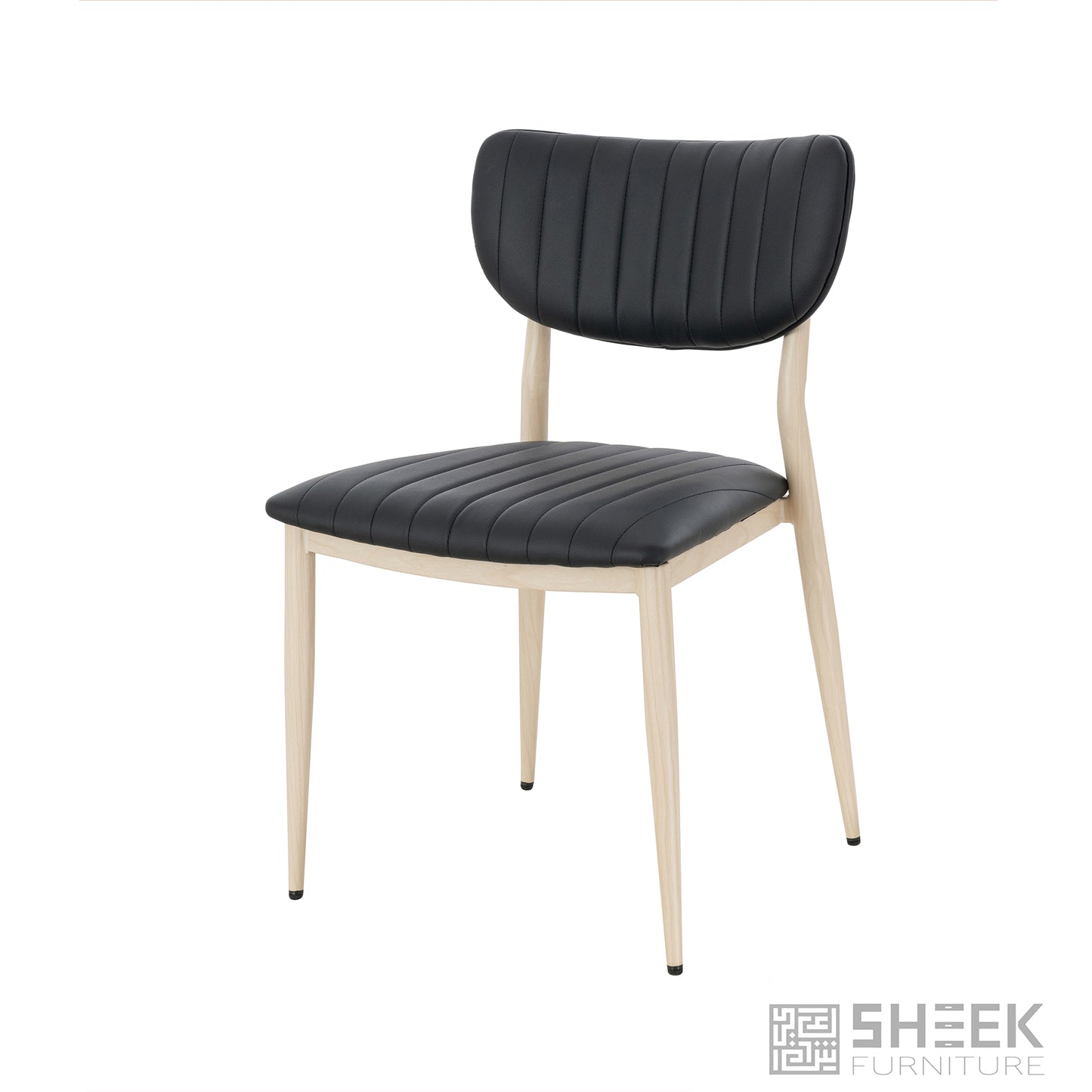 Atlas Stack Chair – Midnight Black on Oak