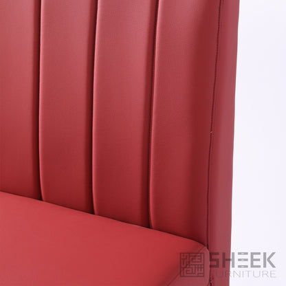 Zeus Channel Booth – Wine Red - 48"