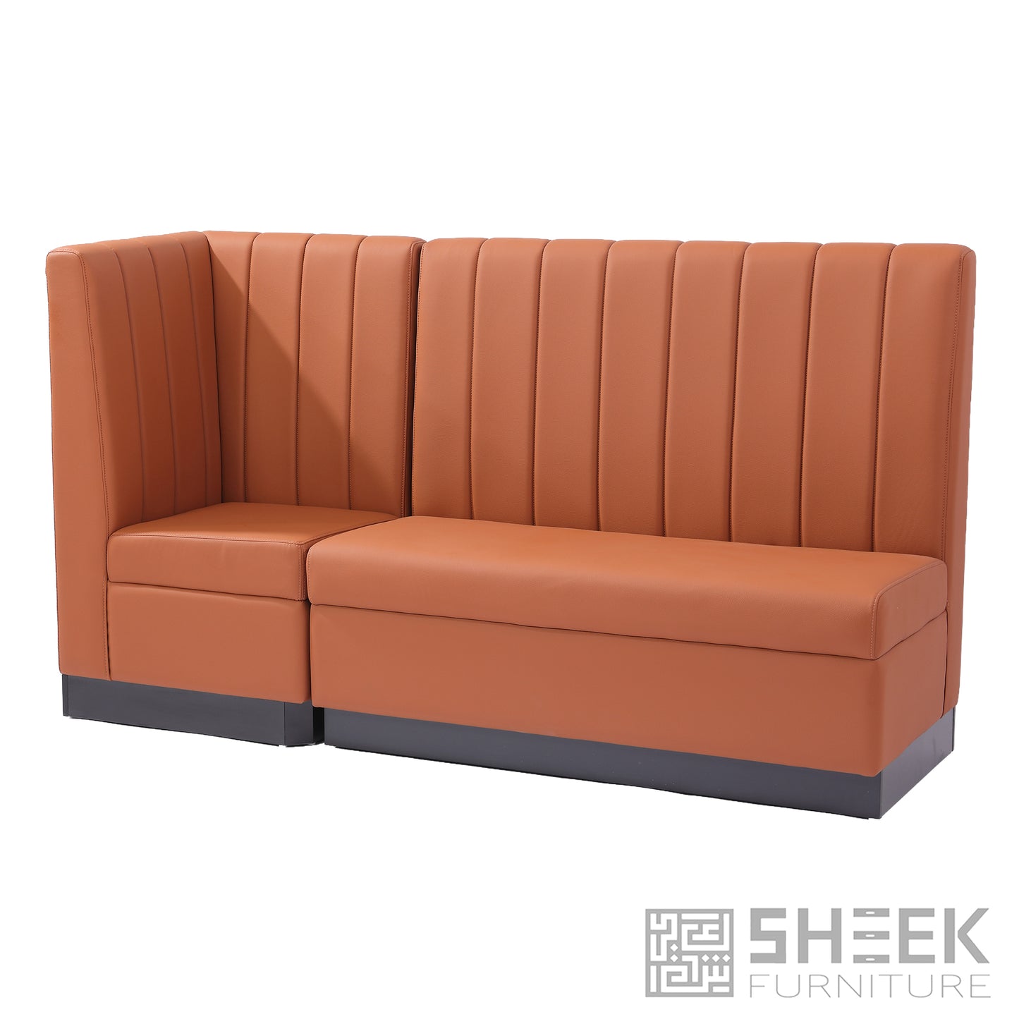 Zeus Channel Booth – Rust Brown - Corner 26"