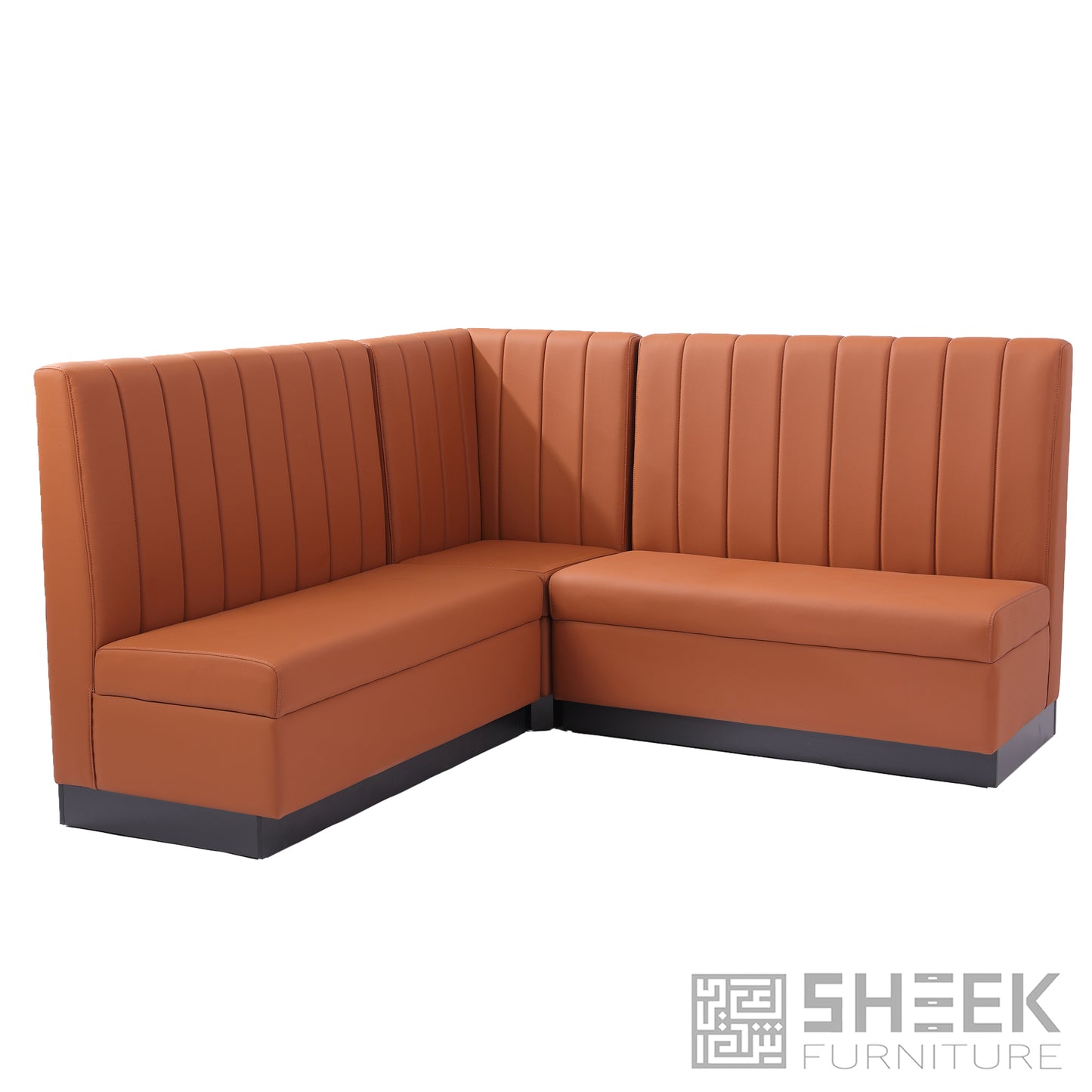 Zeus Channel Booth – Rust Brown - Corner 26"