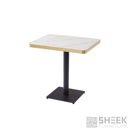 Rhea Dining Table – Calacatta White Sintered Stone - 24 x 30