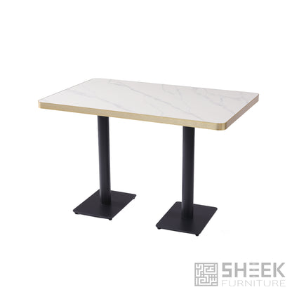 Rhea Dining Table – Calacatta White Sintered Stone - 48 x 30