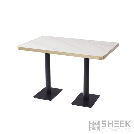 Rhea Dining Table – Calacatta White Sintered Stone - 48 x 30
