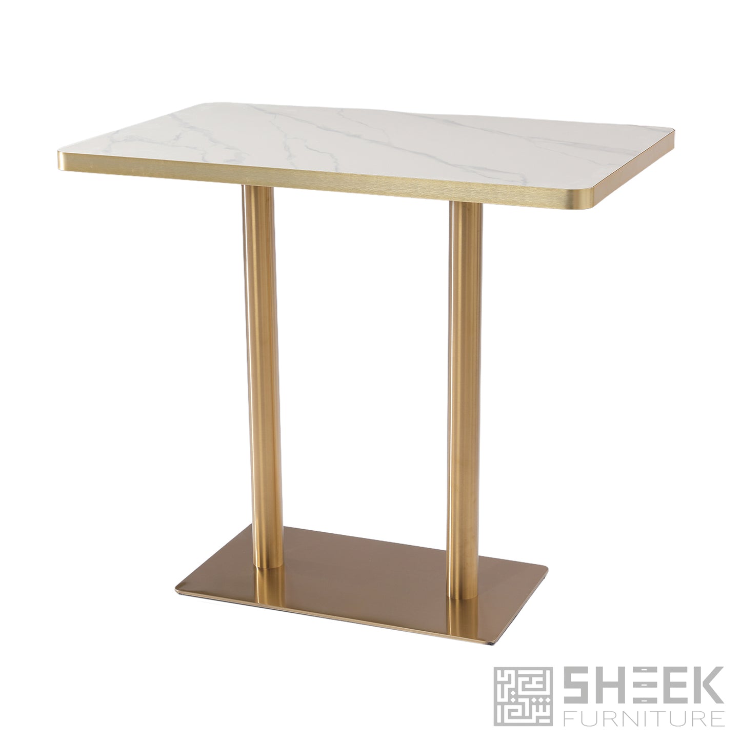 Rhea Dining Table – Calacatta White Sintered Stone - 48 x 30