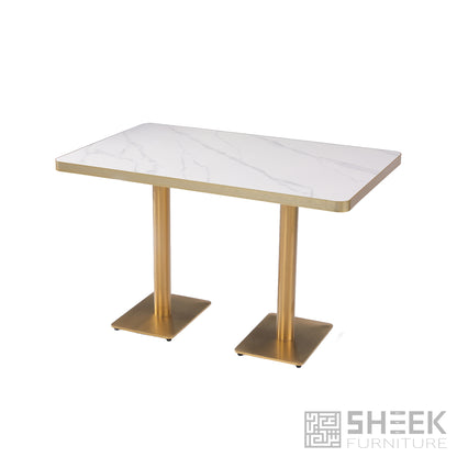 Rhea Dining Table – Calacatta White Sintered Stone - 48 x 30