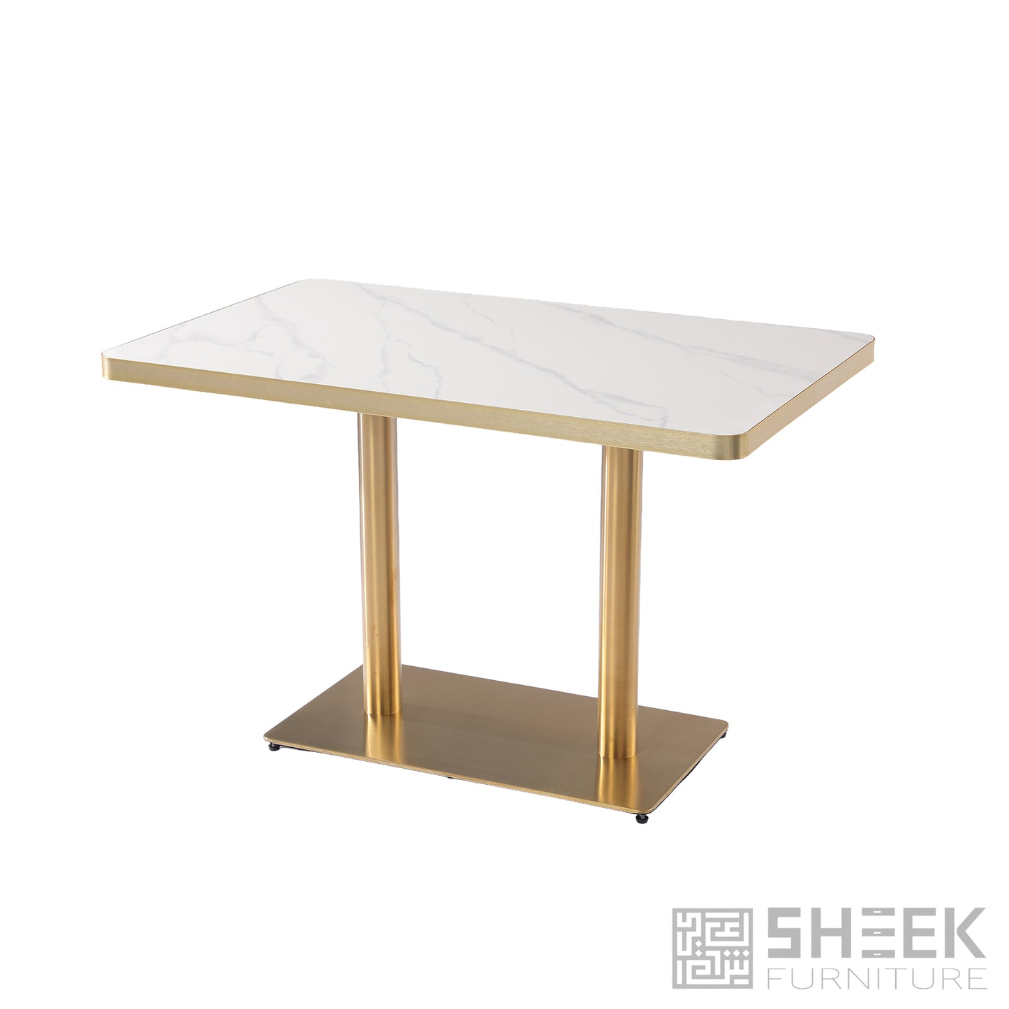Rhea Dining Table – Calacatta White Sintered Stone - 48 x 30