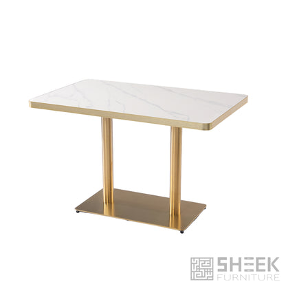 Rhea Dining Table – Calacatta White Sintered Stone - 48 x 30