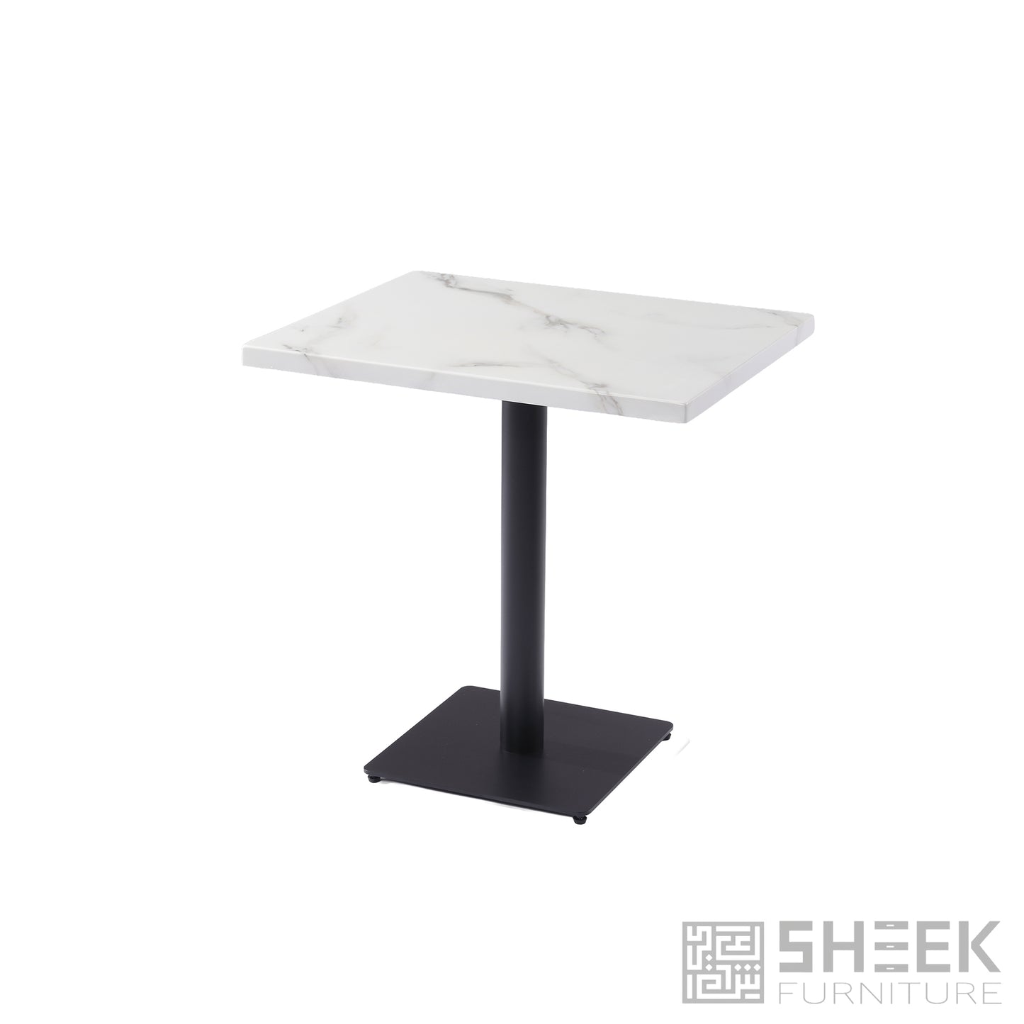 Rhea Dining Table – Carrara White Resin Stone - 24 x 30
